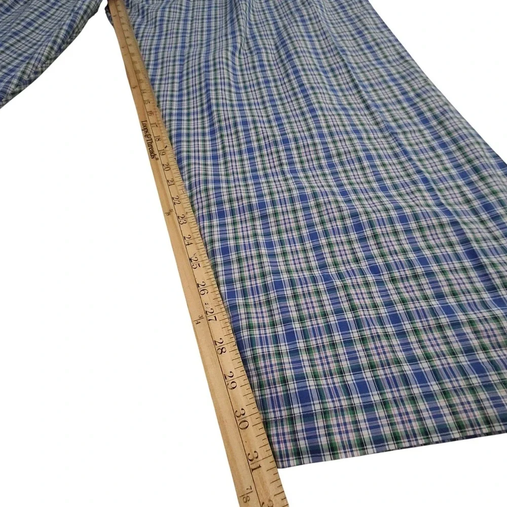 Polo Ralph Lauren Mens 4X Pajama Pants Blue Green Plaid Cotton Sleepwear RY27RX